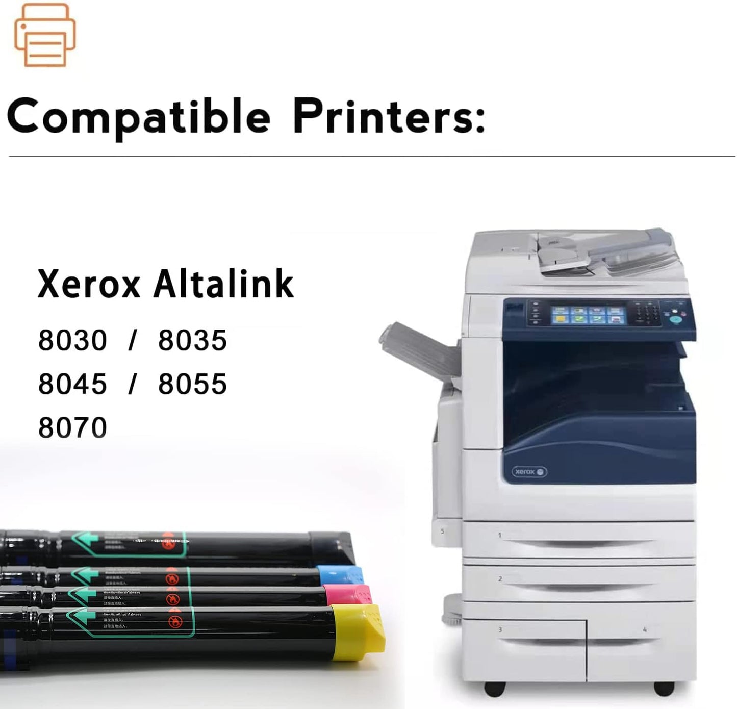 LEDES C8030 Toner Cartridge Replacement for Xerox Altalink C8030 C8035 C8045 C8055 C8070 006R01697 006R01698 006R01699 006R01700, 26,000 Extra High Capacity Toner Cartridge (4 Packs, BCMY)