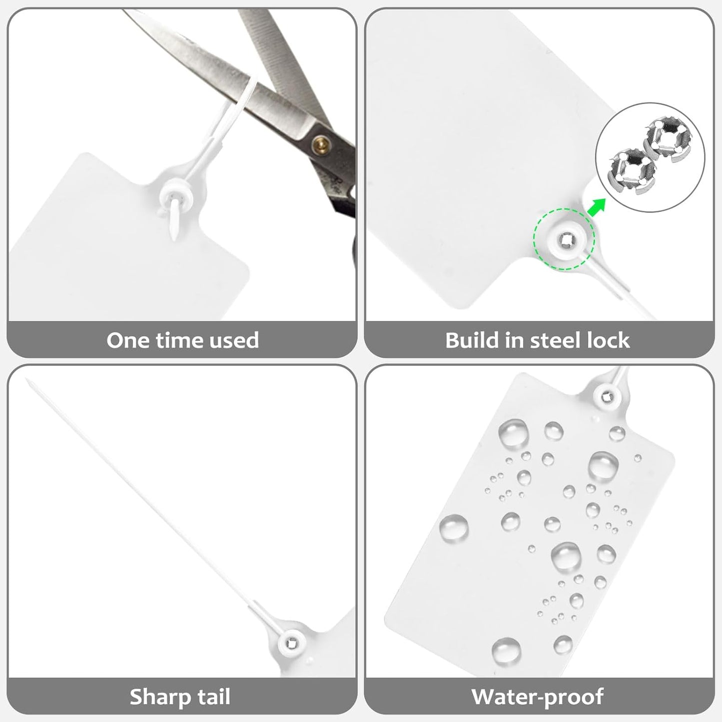 100 Plastic Tags Water Proof Tags for Labeling Shipping Tags Security Tamper Seals Hanging Tags Writable Marker Ties Storage Tag with One Marker Pen (White)