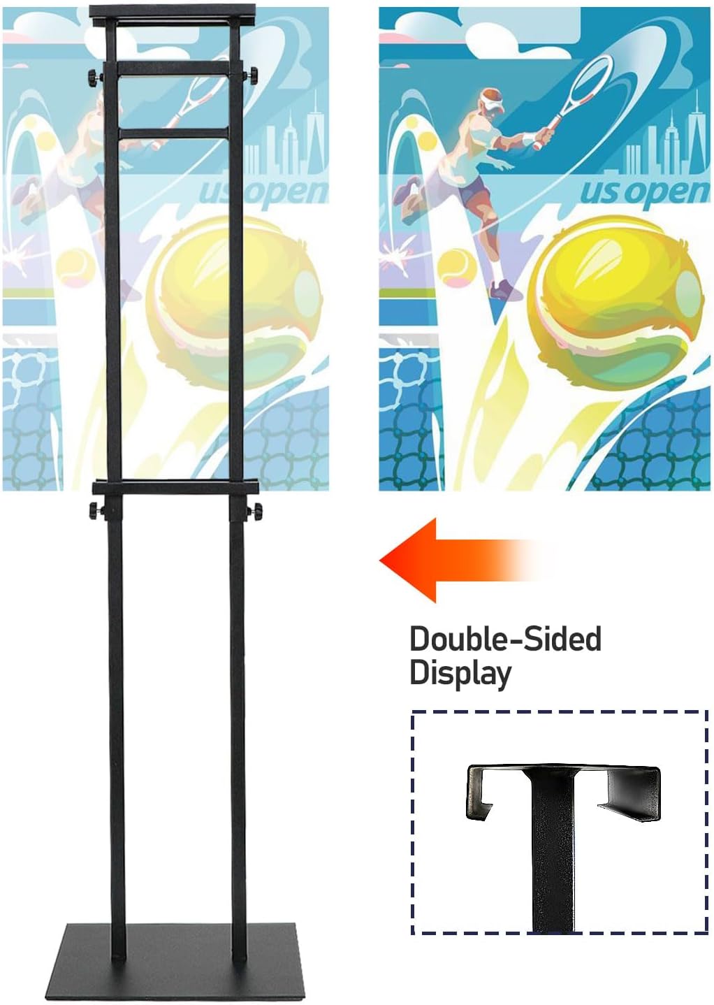 Poster Board Stand for Display, Sign Holder Stand with Heavy Duty Pedestal Poster Stand, Adjustable Banner Stand, Height Up to 80 inch, Double-Sided Foam Board Stand for Business Advertising (2 Pack)