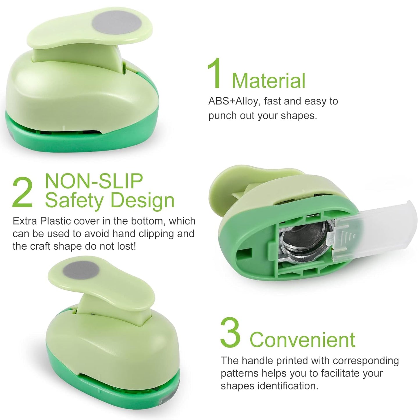 UCEC Paper Punches for Crafting, 1 Inch Craft Puncher, 6 Pcs Hole Punch Shapes Cutters for Paper Craft Heart, Circle, Star, Butterfly, Maple Leaf, Flower Punch Sets for DIY Projects Scrapbook