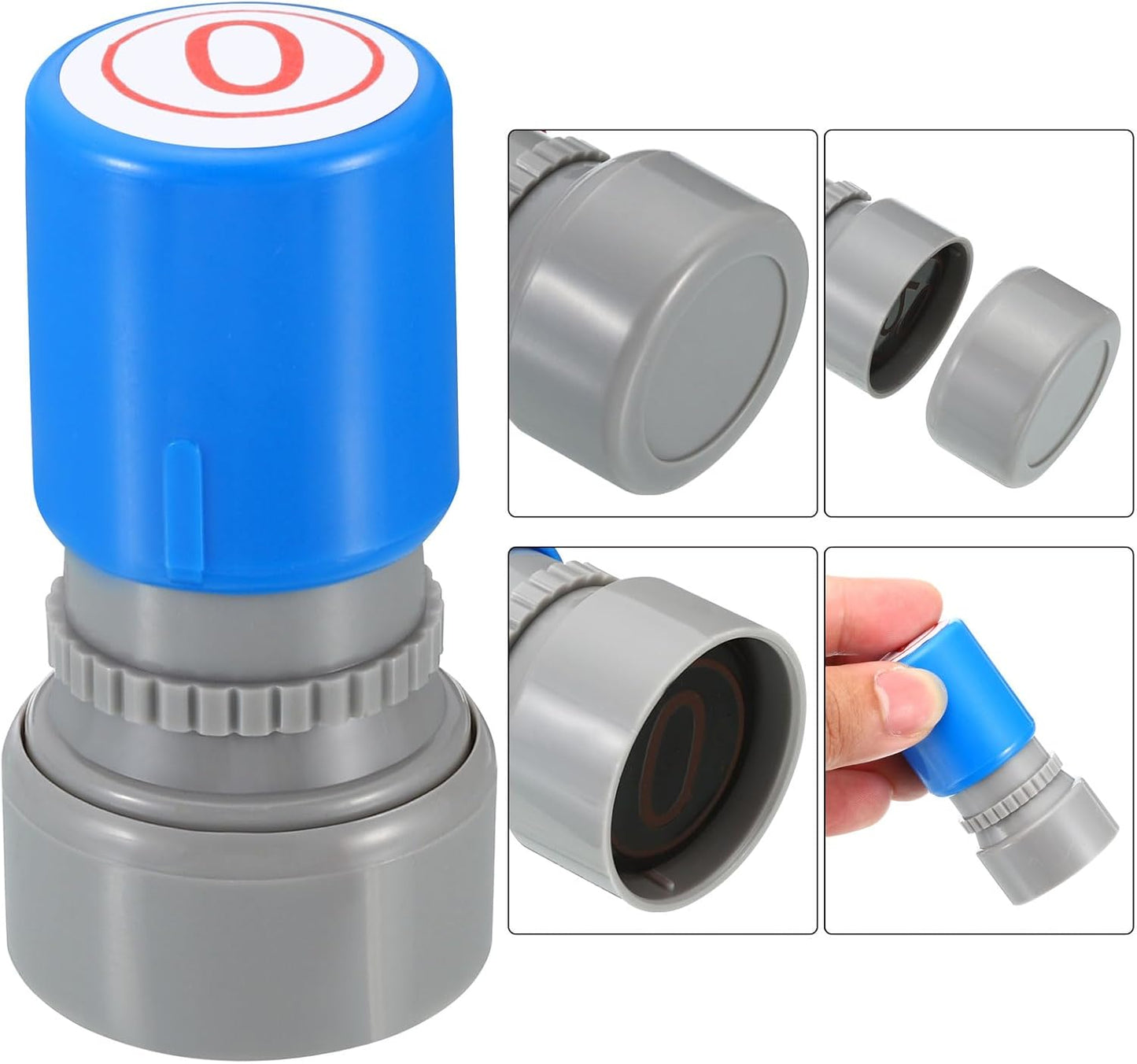 PATIKIL Number Stamps Self Inking, Numeral 0 Number Stamp Teacher Stamp Initial Stamp Ink Stamp for Class Notebook Scrapbooking DIY Craft Style 2, Red Ink