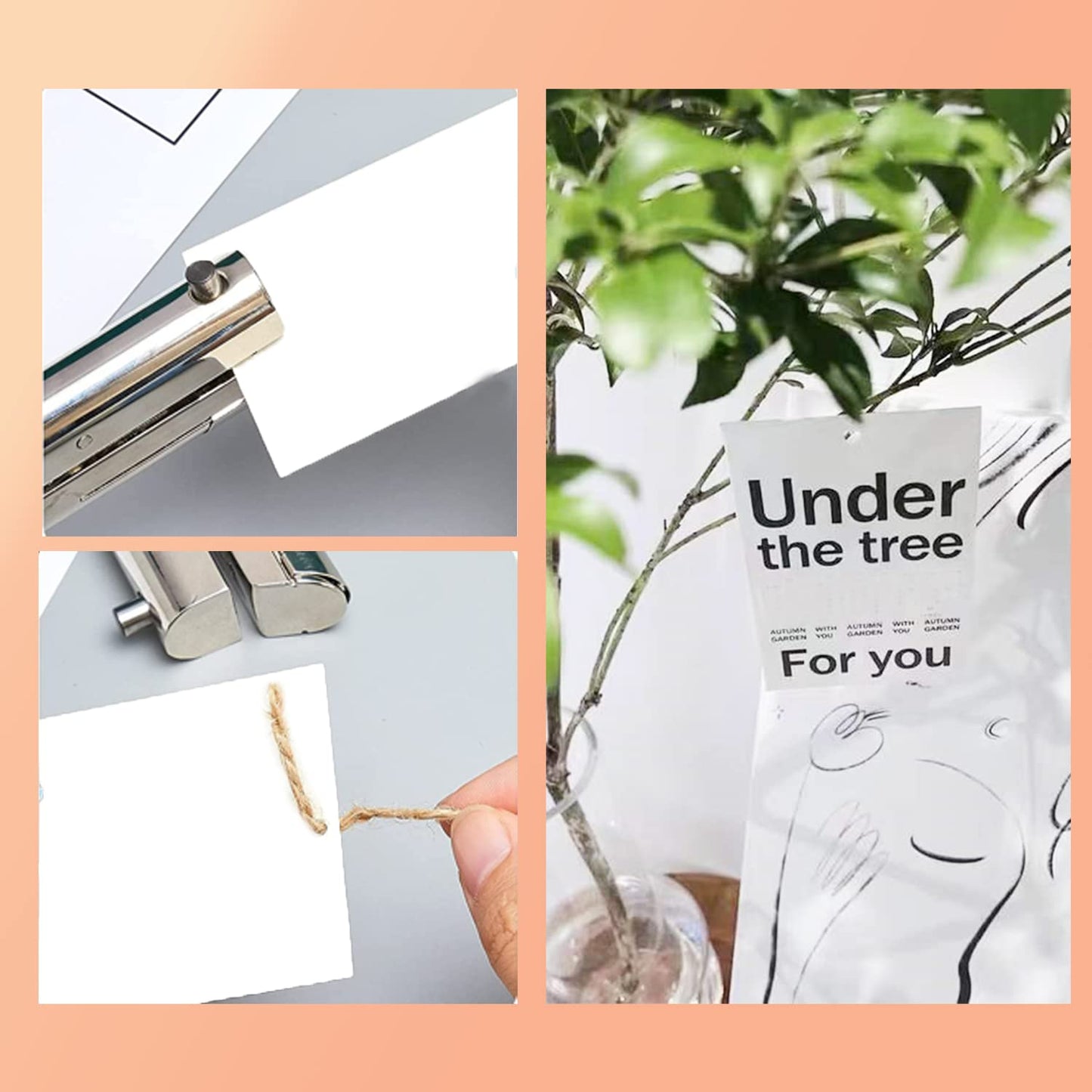 Hole Punch 5/16 inch Single Hole Punch,Heavy Duty Hole Puncher Single,Paper Punch Portable Hand Held Long Hole Puncher for Paper Cards Plastic Cardboard (Silver) (5/16"-8mm Hole)