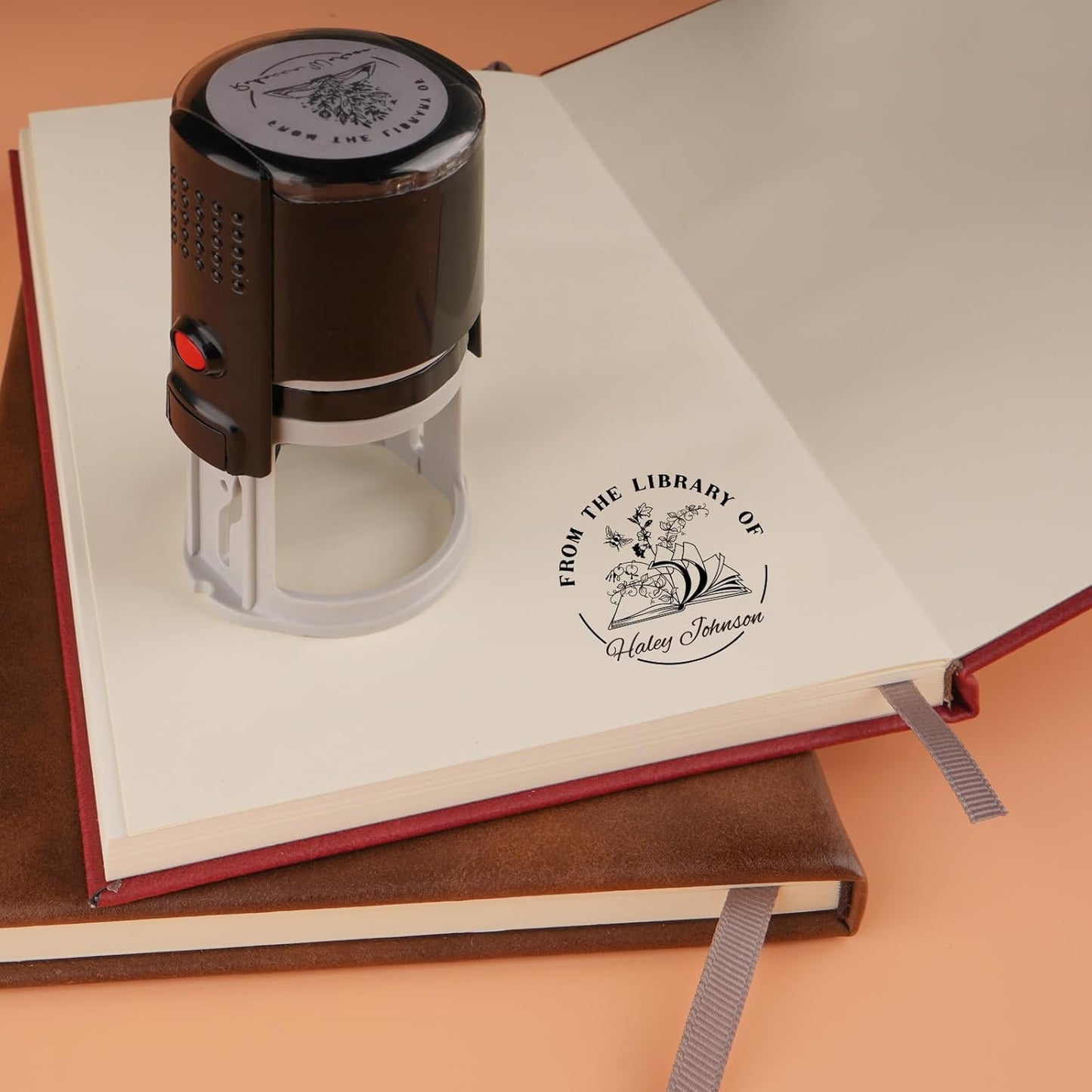 Custom Self-Inking Stamps | Personalized Book Stamp Gift for Book Lovers | 5 Ink Colors (Style11)