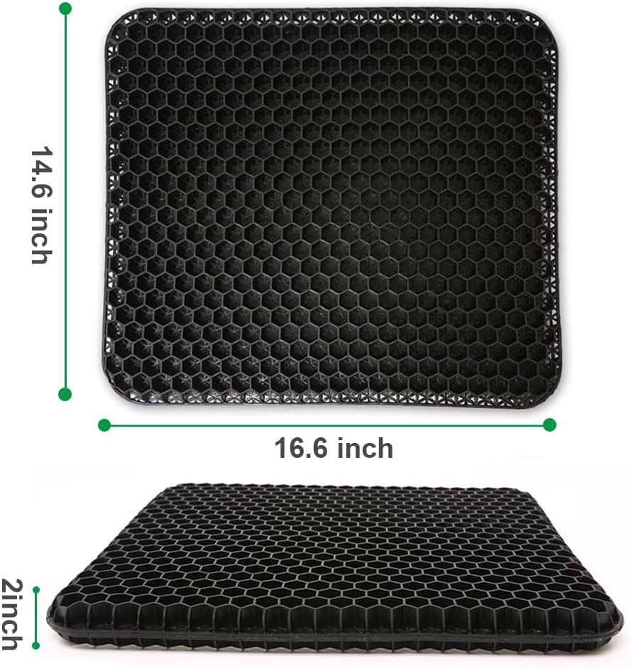 Gel Seat Cushion for Long Sitting (Super Large & Thick), Soft & Breathable, Gel Chair Cushion for Wheelchair, for Hip Pain, Gel Seat Cushion for Office Chair
