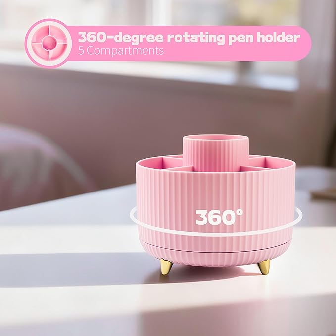 10pcs Office Clerks Staff Desk Accessories, Pink Office Supplies Set for Women, Desk Organizer with Stapler, Staple Remover, Tape Dispenser, Tape, 360° Pen Holder, Scissor, Ruler, Ballpoint Pen, Clips