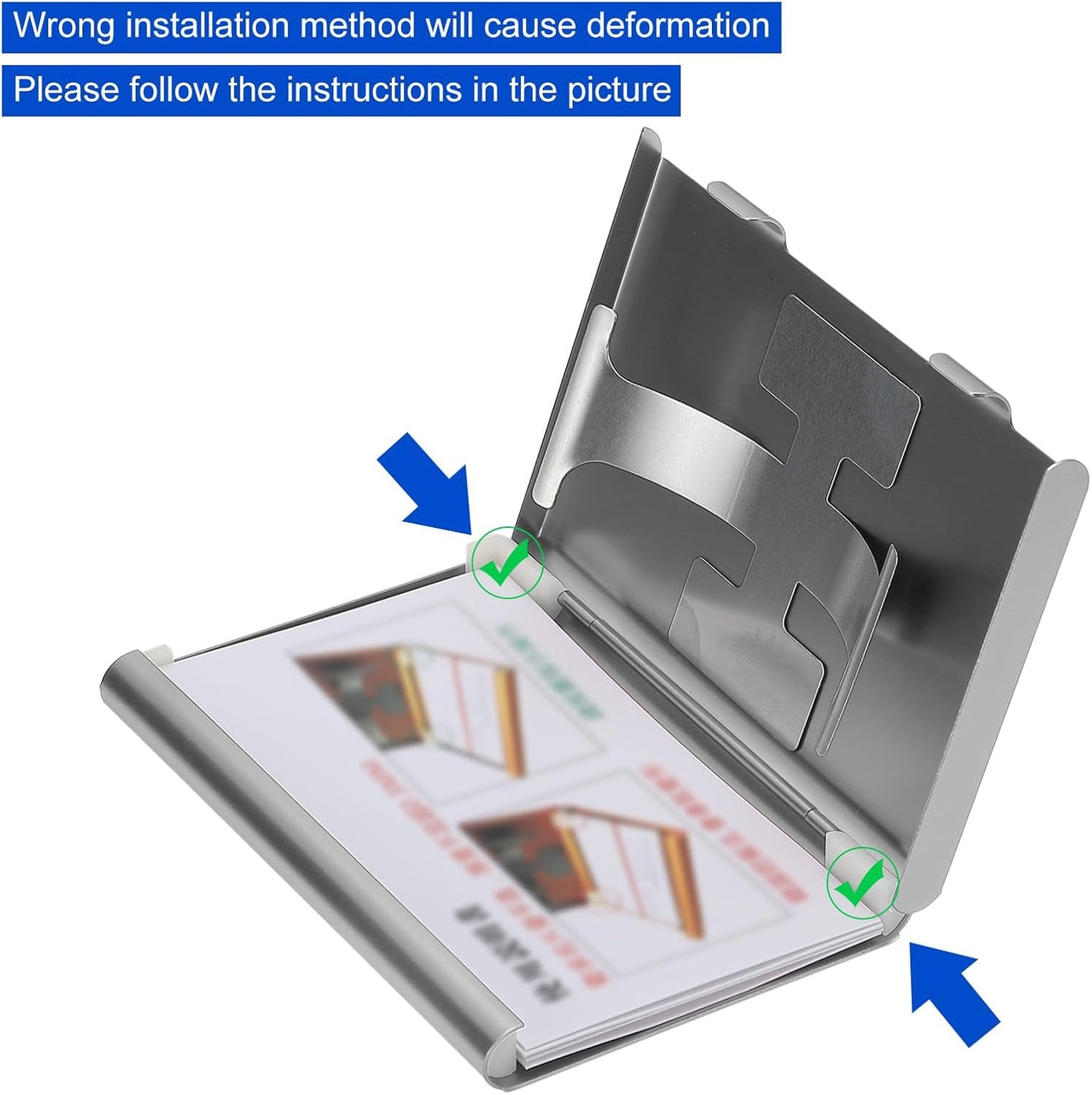 PATIKIL 2 Pcs Business Card Holder, Thumb Drive Business Card Holder Portable Business Card Holders Alloy Slide Out Card Case for Business Meeting, Silver