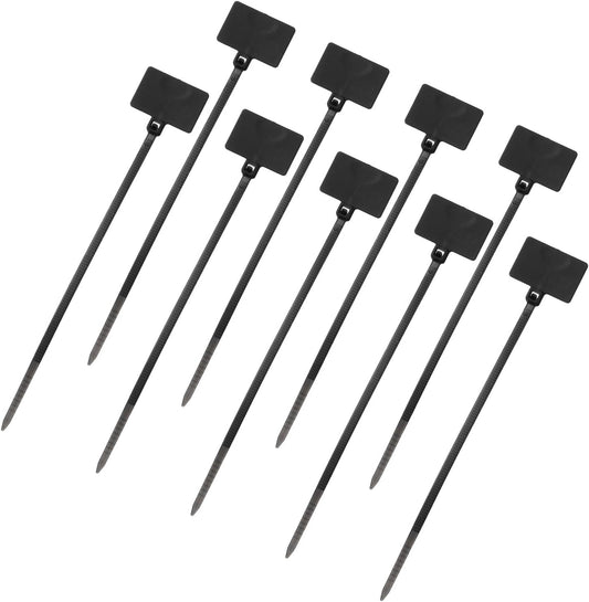 uxcell 100 Pcs Cable Label Marker Tags, Nylon Cable Zip Tie Tags 8.7 Inch Writable Self-Locking Wire Labels Zip Ties for Organization Marking, Black