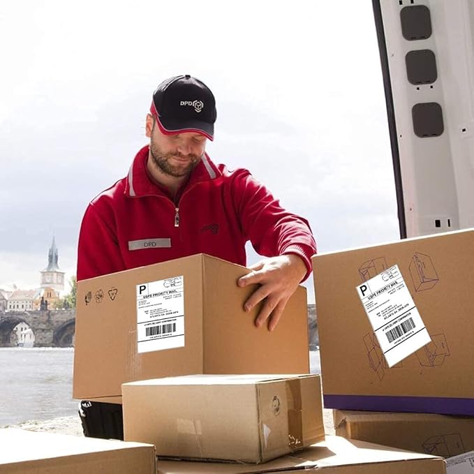 4x6 Thermal Labels, Shipping Labels with Perforated Line, Commercial Grade Thermal Shipping Label Paper, Pack of 500