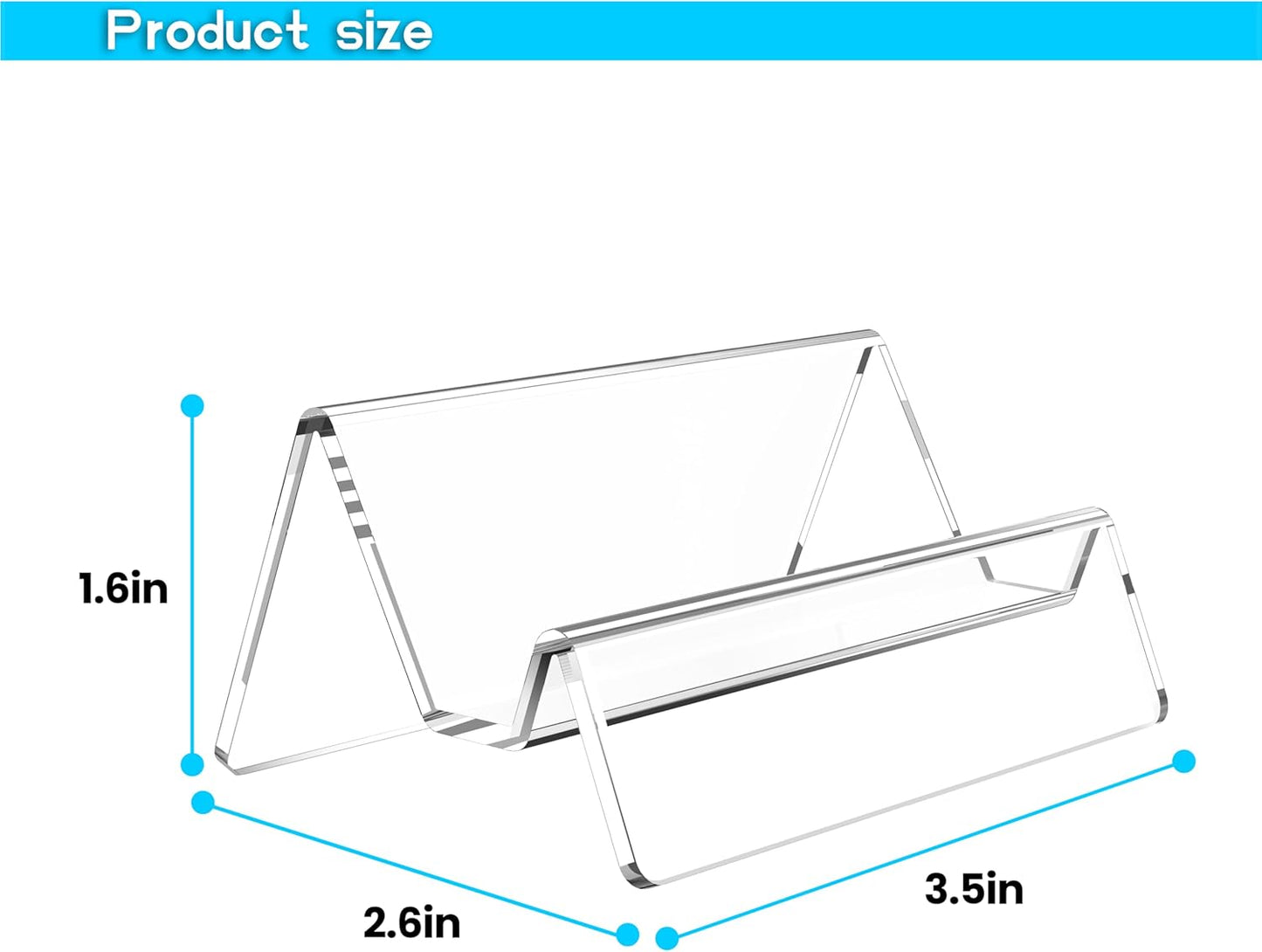 Acrylic Business Card Holder for Desk & Counter, Business Card Holder Display, Clear Business Card Stand, Business Cards Holder Stand, Desktop Plastic Name Card Organizer, 3 Pack