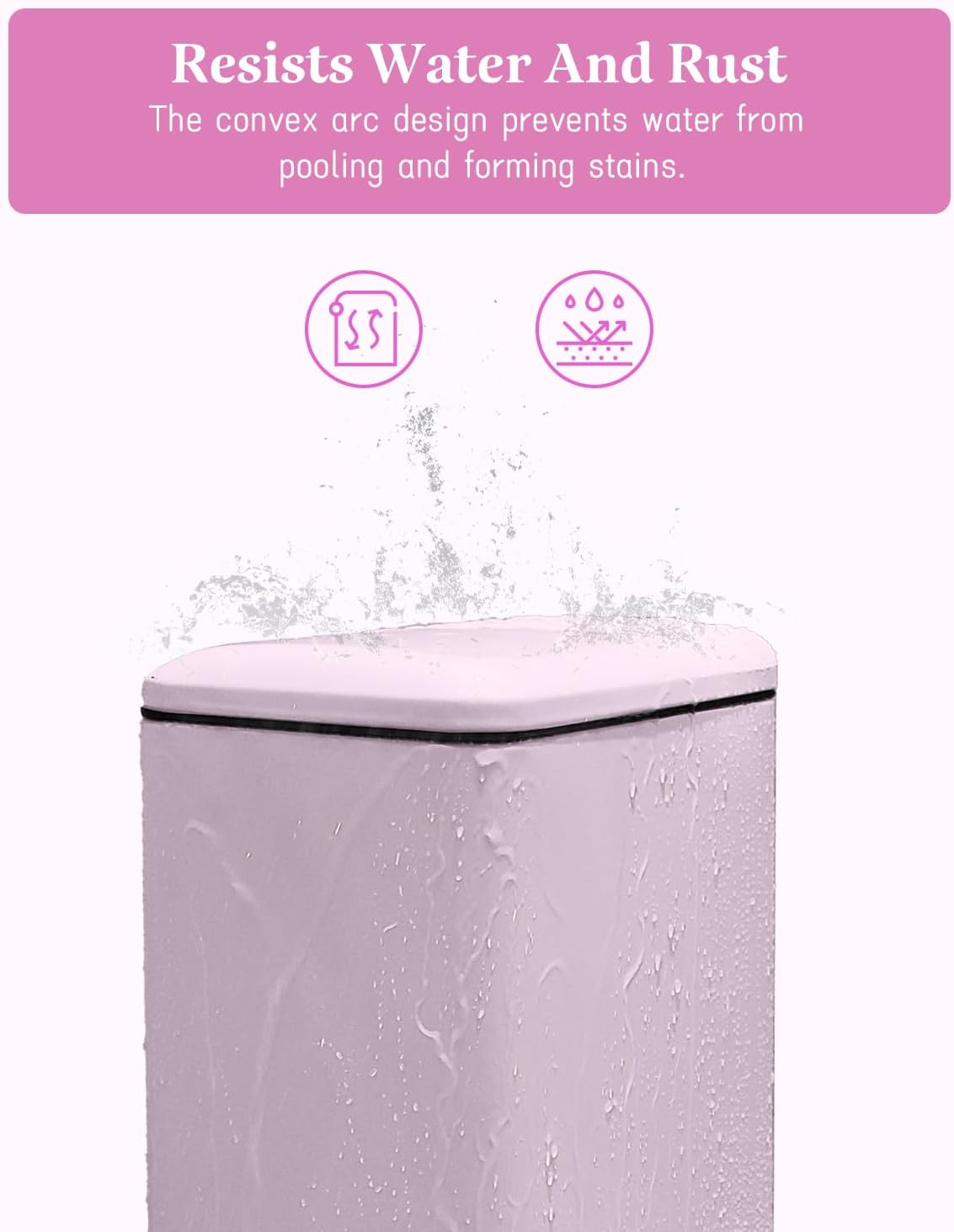Pink Trash Can, 1.3 Gallon Bathroom Trash Can with Lid, Stainless Steel Pedal Trash Bin Removal Inner Bucket, Small Grabage Can for Bathroom,Bedroom,Home Office