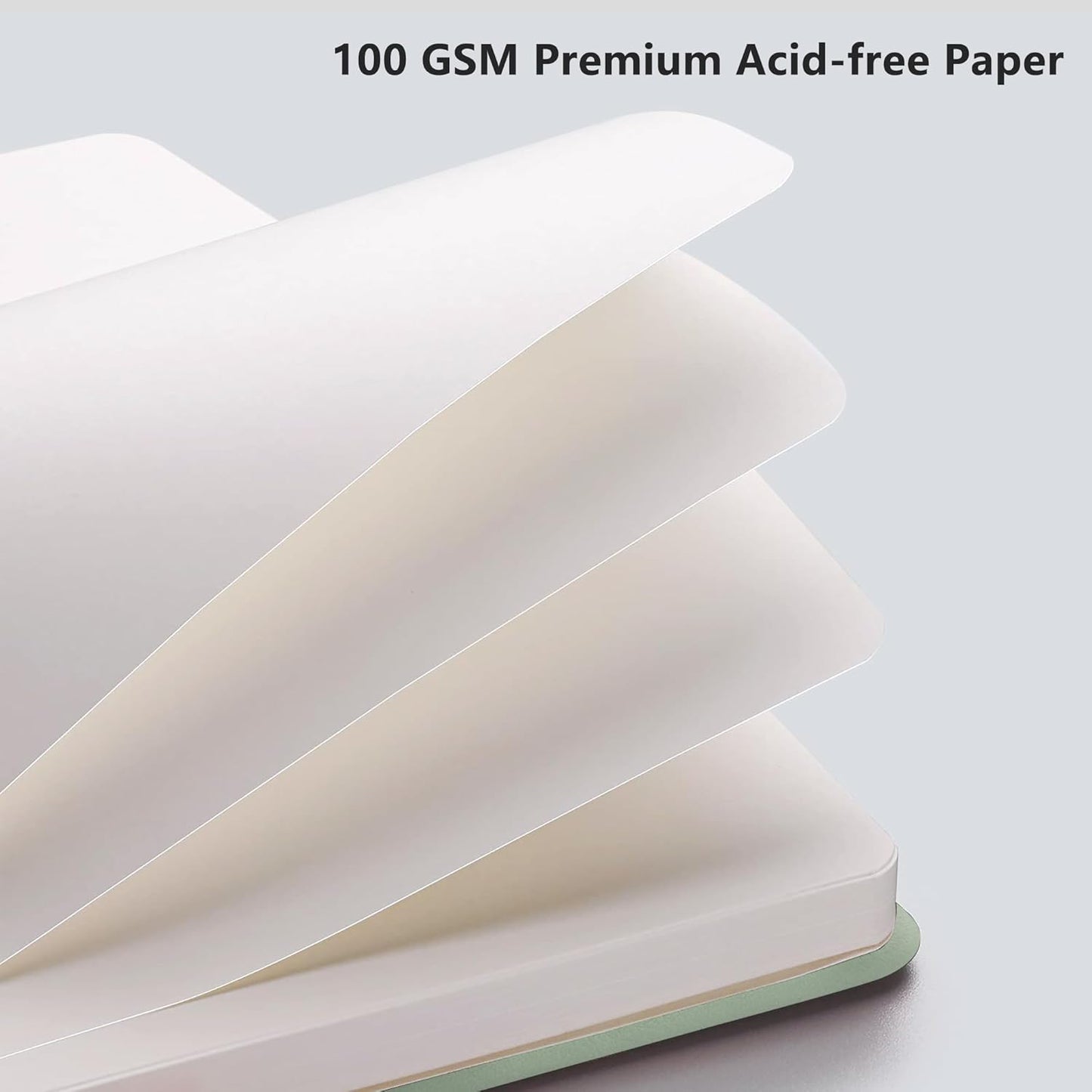 RETTACY Blank Journal Notebook, 192 Pages, A5 Medium Size (5.7'' x 8.3''), Leather Hardcover, 100 GSM Thick Paper, for Sketching, Drawing, Painting (Sage Green)