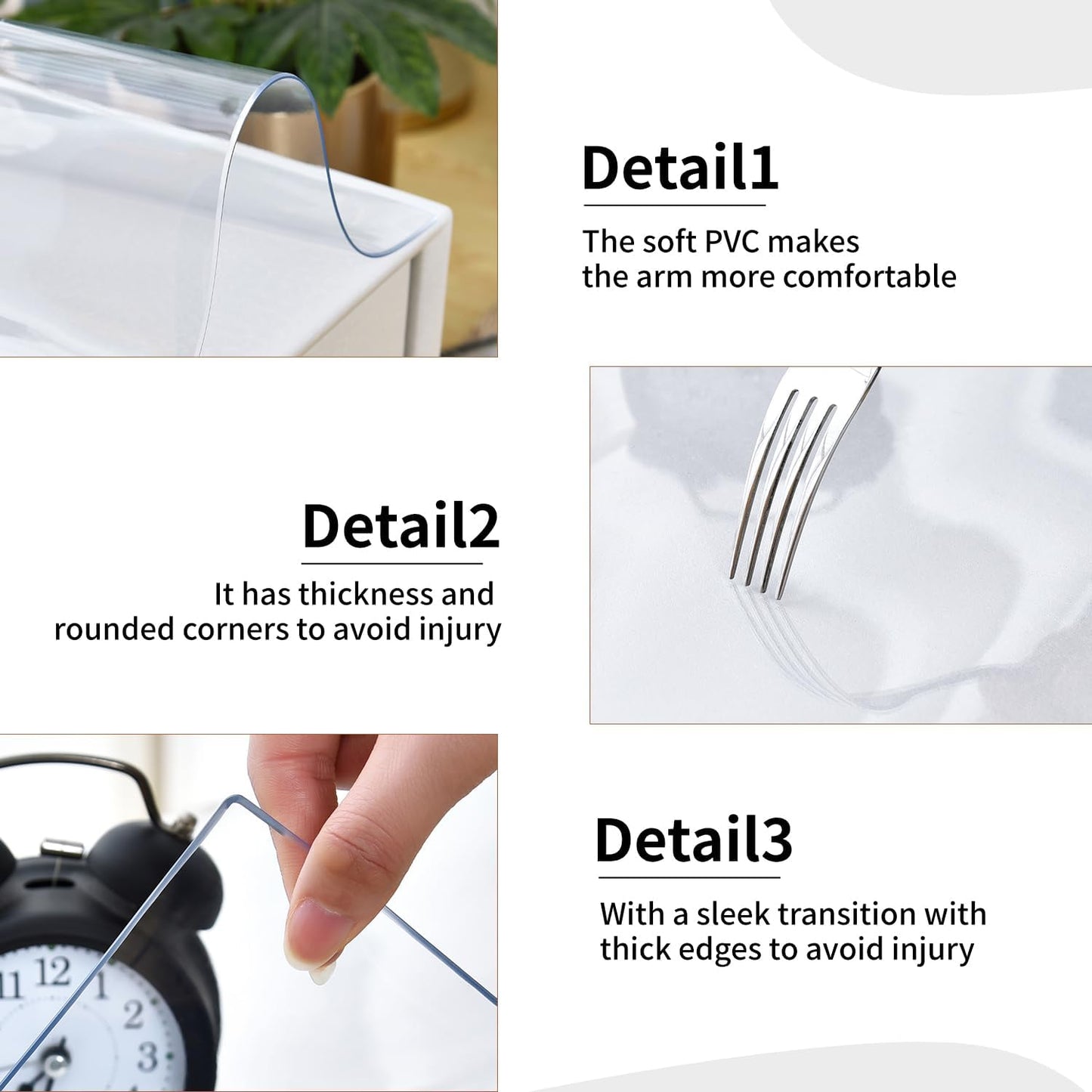 Clear Desk Mat, Non-Slip PVC Desk Protector Mat with Round Edge, Heat Resistant & Waterproof Clear Desk Writing Mat for Home and Office (27.6"*13.8")