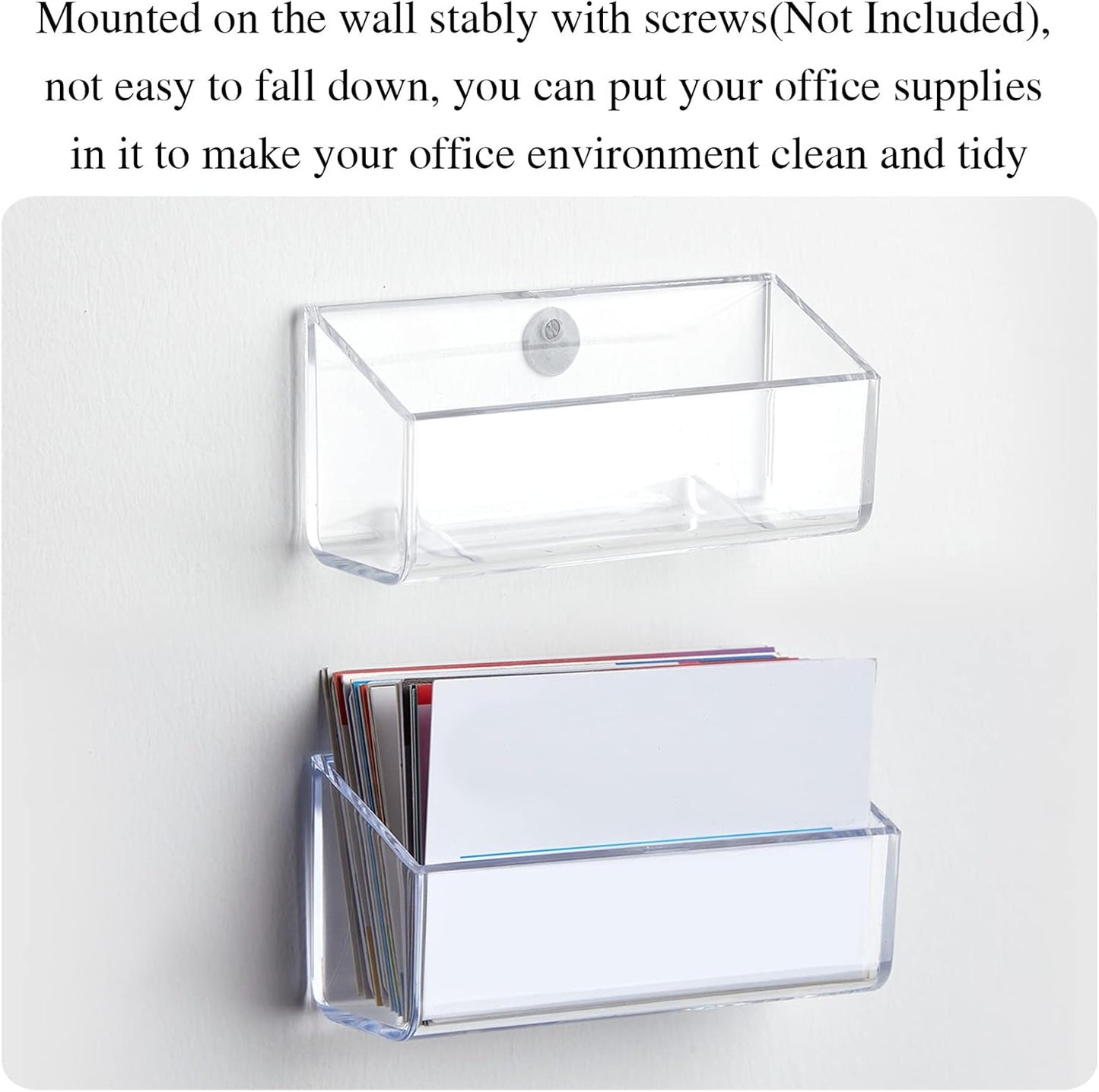 Thenshop 64 Pack Business Card Holder Desktop Business Card Stand Acrylic Holder Stand Clear Postcard Display for Home Office Desk Table(Hanging Style)