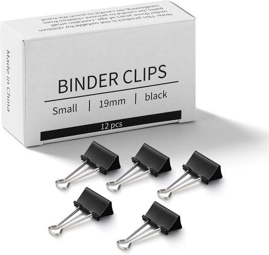 Eclirgan 144-Pack Small Binder Clips in 12 Boxes,Thick Metal Paper Clamp Set with Folding/Reusable/Rust-Resistant,0.7-Inch Mini Paper Binder Clip for Teachers/Students/Business