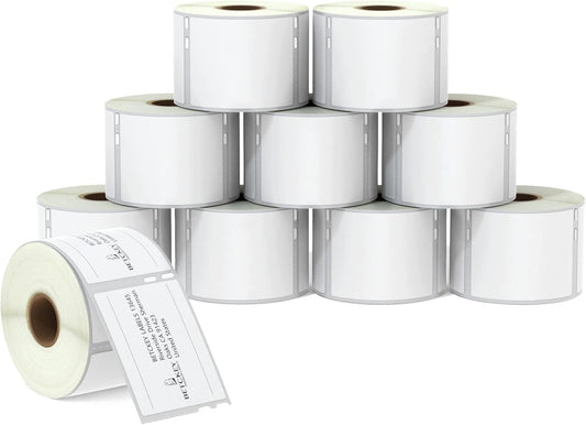 BETCKEY - Multipurpose Labels Replace for DYMO 30324/30258 (2-1/8" x 2-3/4"), Perforated, Compatible with DYMO Labelwriter 450, 4XL, NOT Fit 550 & 5XL [10 Rolls/4000 Labels]
