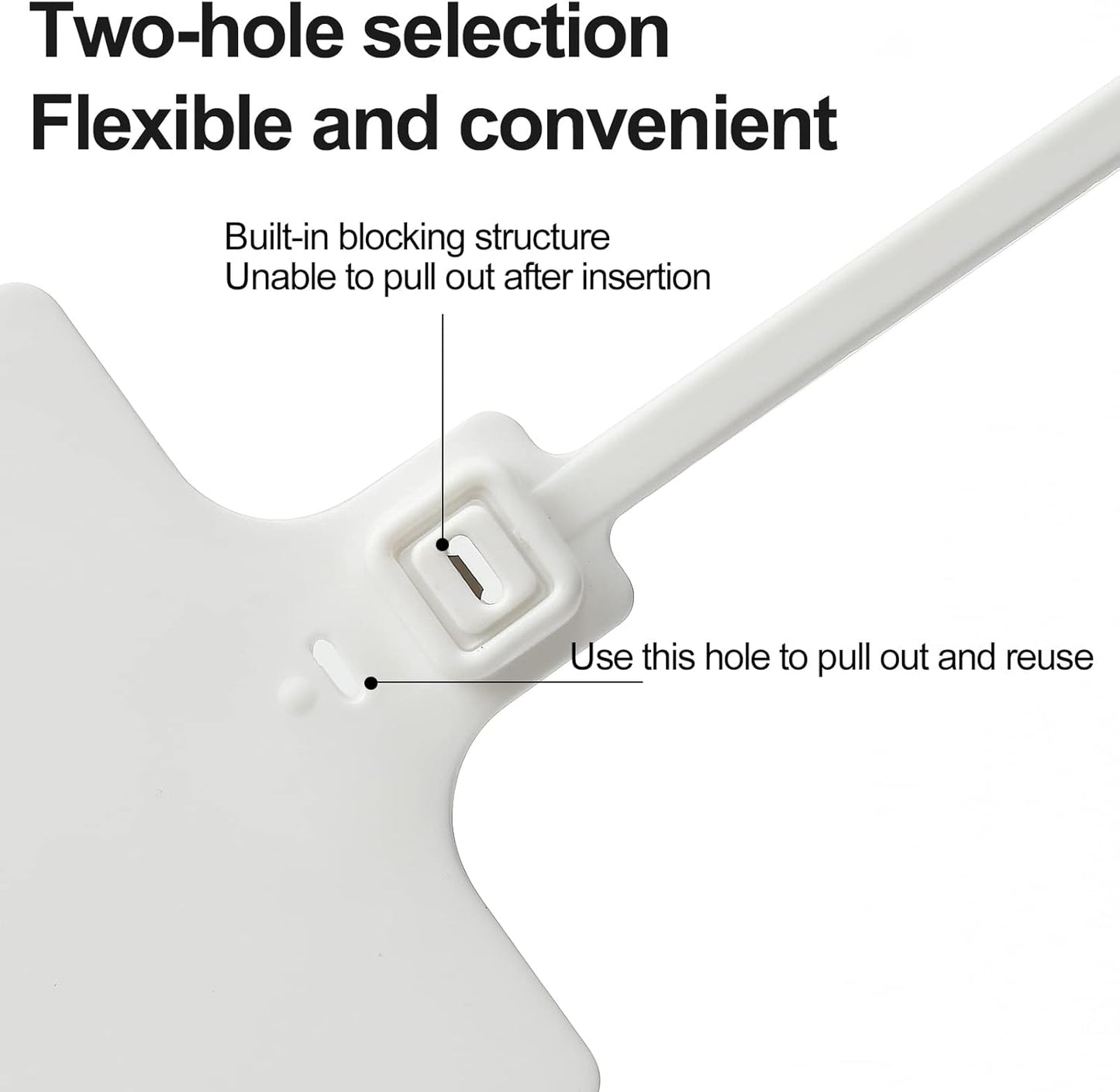 50 White Plastic Writable Shipping Tags - Large, Waterproof, Hanging Labels with One Permanent Marker Pen