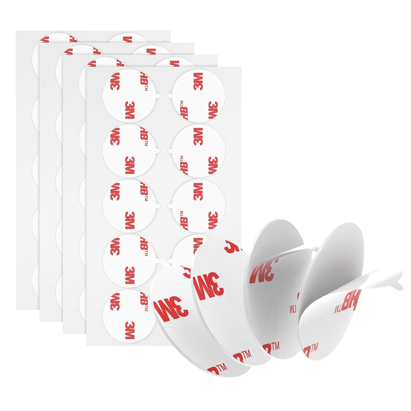 3M Double Sided Adhesive Dots Heavy Duty VHB 1" Diameter 0.025in Thick 40 PCS Round White 4930 Strong Adhesive Mounting Waterproof Foam Tape for Car Home Office Decor