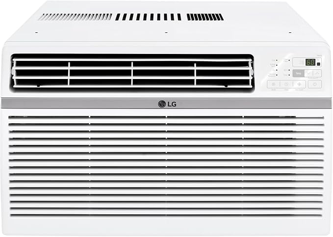 LG LW1224RD 12,000 Window Air Conditioner, 115V, 550 Sq.Ft. (22' x 25' Room Size), Quiet Operation, Electronic Control with Remote, 3 Cooling & Fan Speeds, Auto Restart, 12000 BTU, White