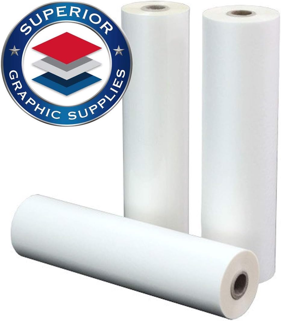 Superior Graphic Supplies PET Laminating Film Roll Premium Quality 25 Inches X 250 Feet - 1 Inch Core, 3 Mil / 0.003" Thick, Clear Gloss, 2 Roll Pack