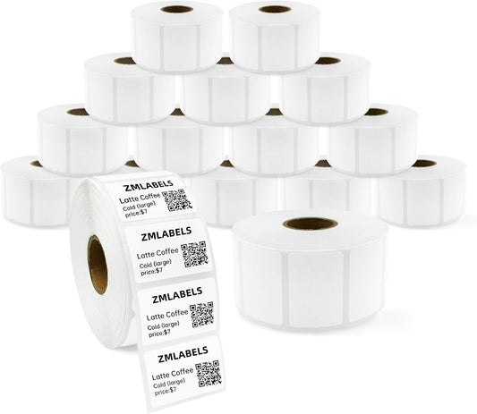 Compatible Thermal Labels Replacement for Zebra (【1.5" x 1"】16 Rolls/20800Labels)