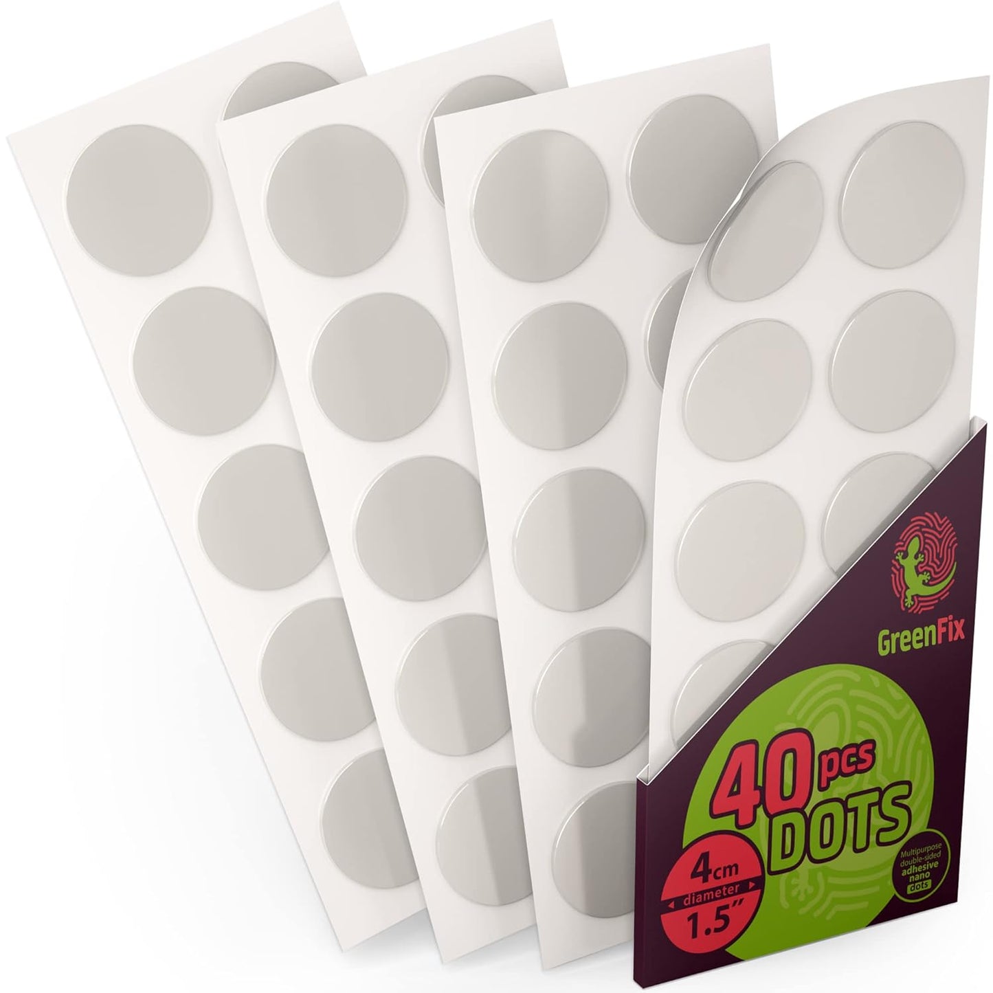Large Double Sided Sticky Dots 40PCs - Round Sticky Tack for Wall Hanging - Mounting Putty Removable - Double Sided Tape Dots for Crafts Poster Picture Hanging - Clear Circle Stickers