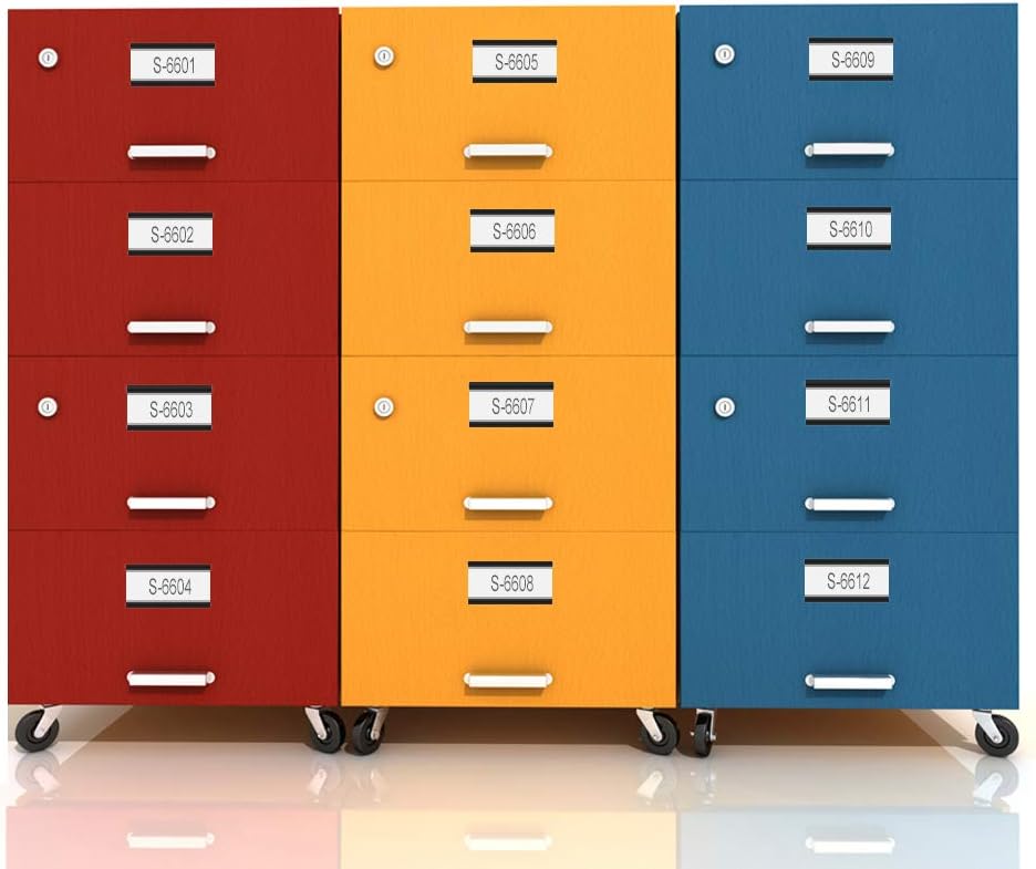 50 PCS Magnetic Label Holders with Magnets Magnetic Data Card Holder with Clear Plastic Protectors Channel Labels Racks for Office Home Shelf Metal Mailboxes Locker Whiteboard (1 x 3 Inch)