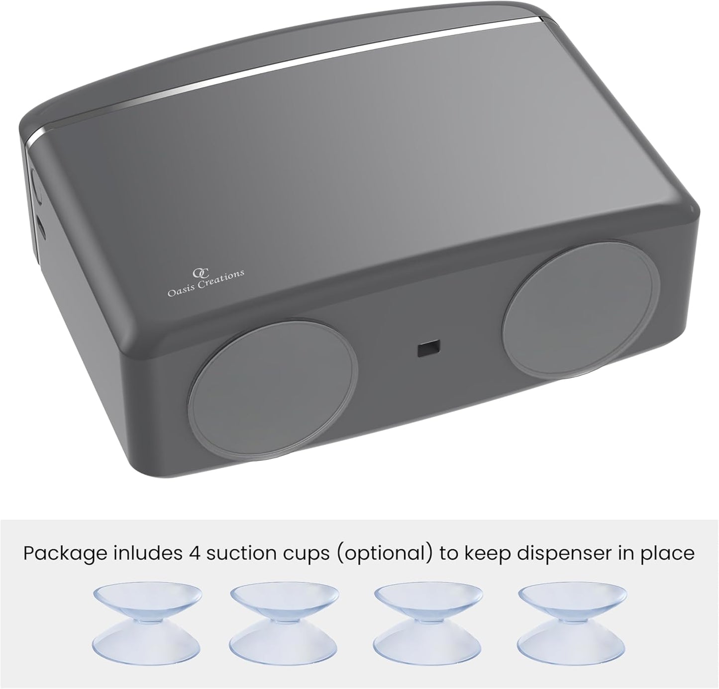 Countertop Multifold Hand Paper Towel Dispenser by Oasis Creations, Single Sheet Dispensing – Glossy Gray