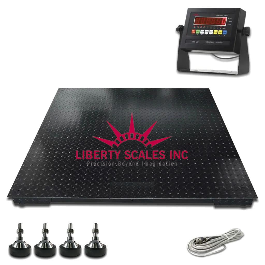 Liberty LS-800-4X5 NTEP Certified (Legal for Trade) Industrial Floor Scale | 48" x 60" | Capacity of 5,000 lbs x 1 lb + Black