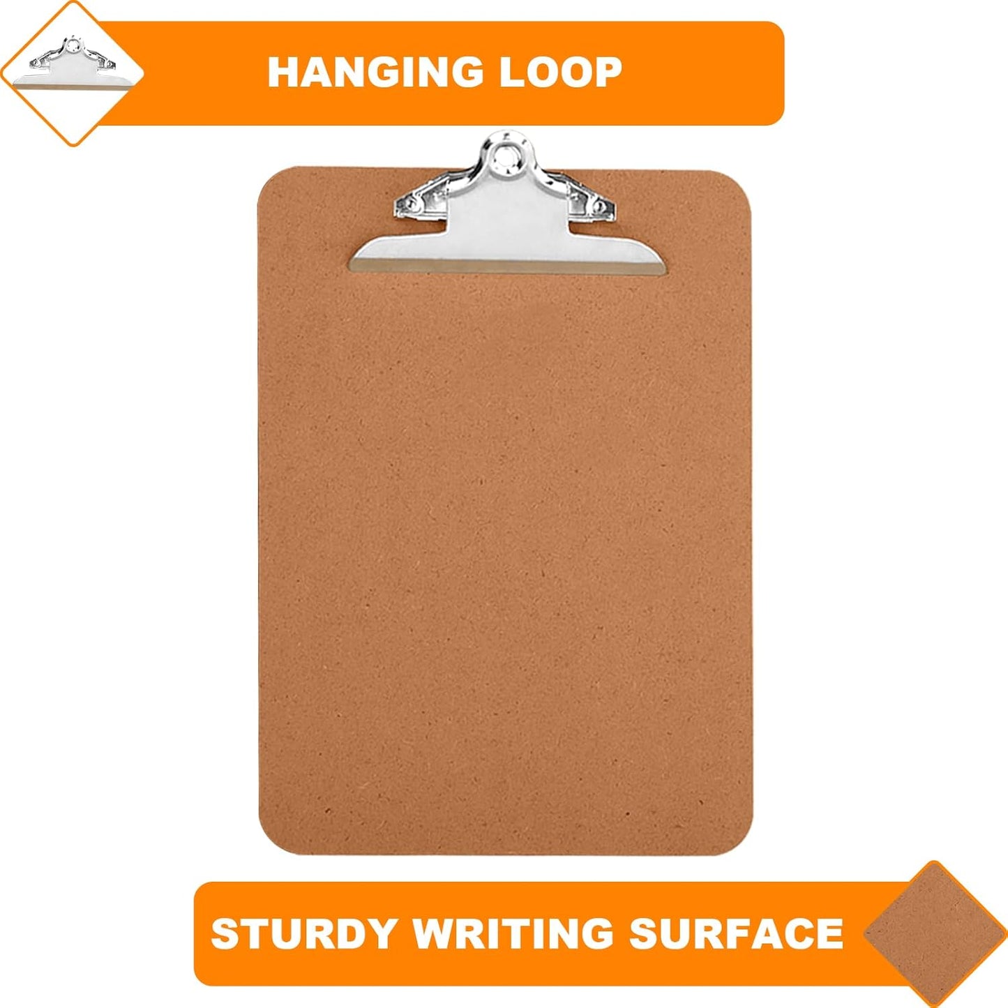 HERKKA 10 Pack Hardboard Office Clipboards - A4 Letter Size, ECO Friendly