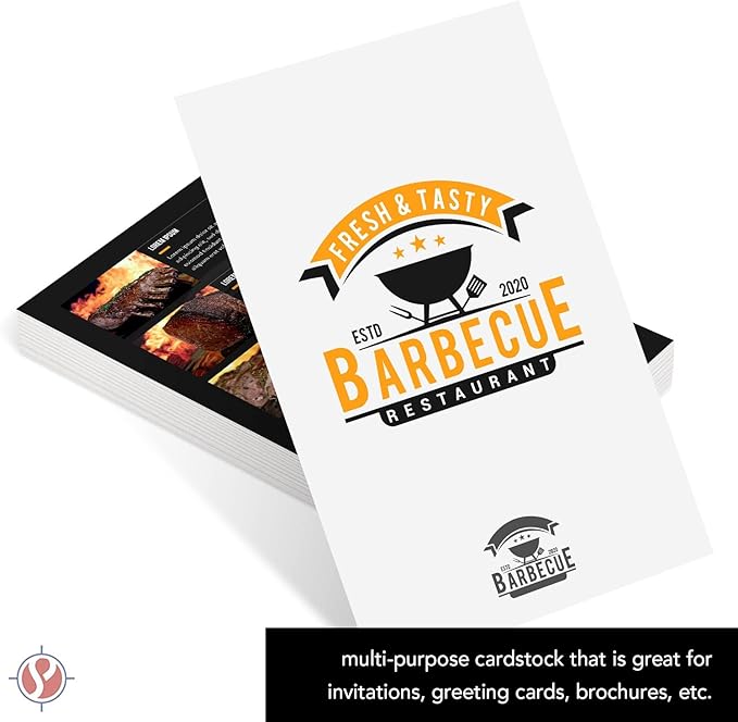 Half Letter Size Cardstock – Great for Business Documents, Letters, Arts, Prints and Crafts, Printing and Writing | 8.5” x 5.5” | Bright White 65lb Cover (176gsm) Card Stock | 100 Sheets per Pack