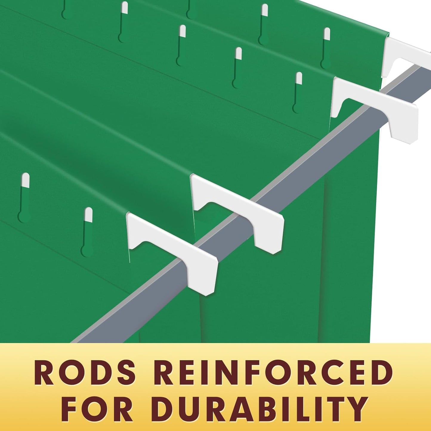 HERKKA Hanging File Folders, 60 Pack Reinforced Letter Size Hanging Folders, Designed for Bulky Files, Filing Cabinet, 1/5-Cut Adjustable Tabs (Green)