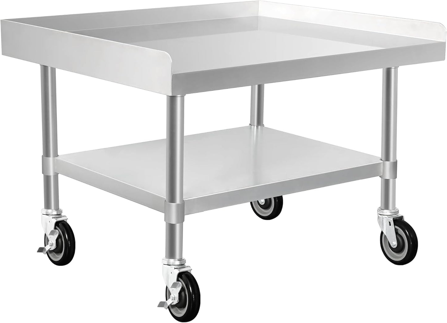 HARDURA Stainless Steel Equipment Work Stand 30" x 36" Prep Table with Under Shelf and Caster for Commercial & Workplace, Home, Hotel, Garage