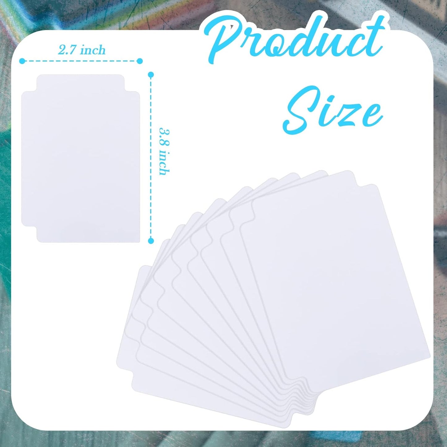 White Trading Card Plastic Divider Cards Sorting Tray Playing Separator Organizer Pages for Games Sports Supplies, 69 x 97 mm(250 Pieces)