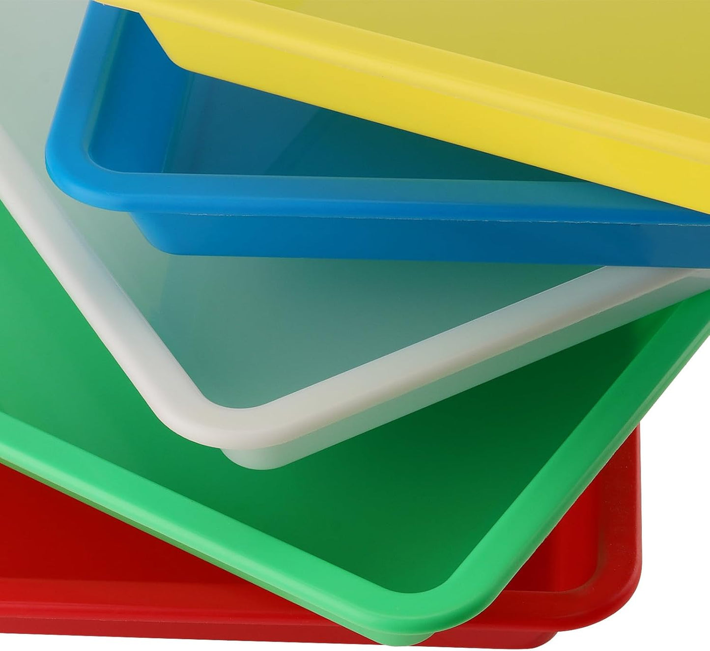 JOIKIT 30 Pack 10.8 x 8.3 Inch Multicolor Plastic Art Trays, Rectangular Art and Crafts Organizer Tray, Activity Organizer Serving Tray for Beads, Painting, Blocks, DIY Project