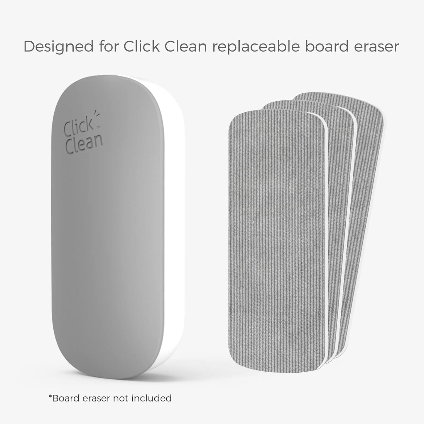 Click Clean 3-Pack Replaceable Felt Pads, Magnetic Whiteboard Eraser Felt Pads, Designed for Click Clean Replaceable Dry Erase Board Eraser, Intended for Classroom, Home and Office Use