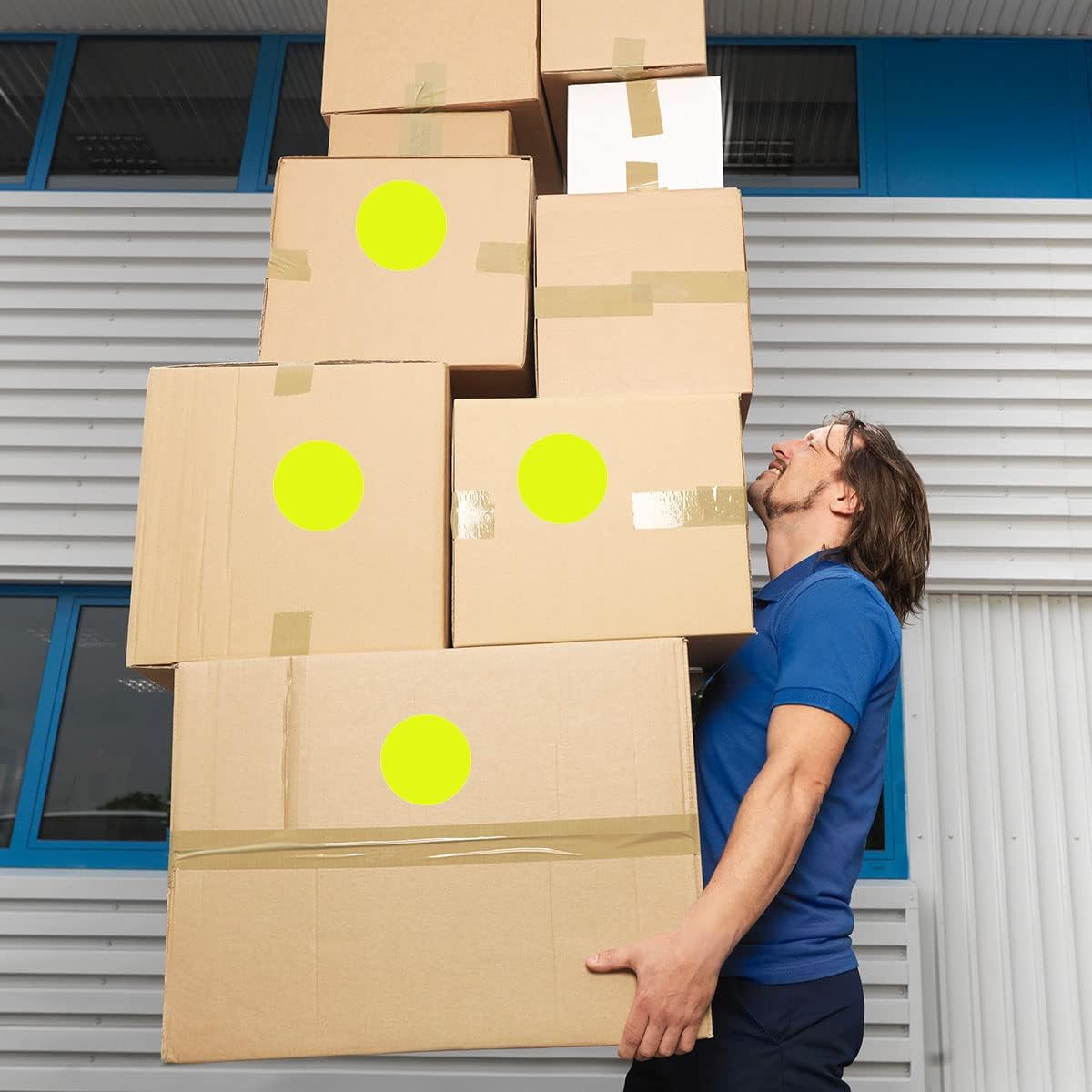 PARLAIM 3" Color Coding Label, 500 PCS Fluorescent Yellow Colored Circle Dot Stickers for Target Paster, Permanent Adhesive Sticker Easy to Write