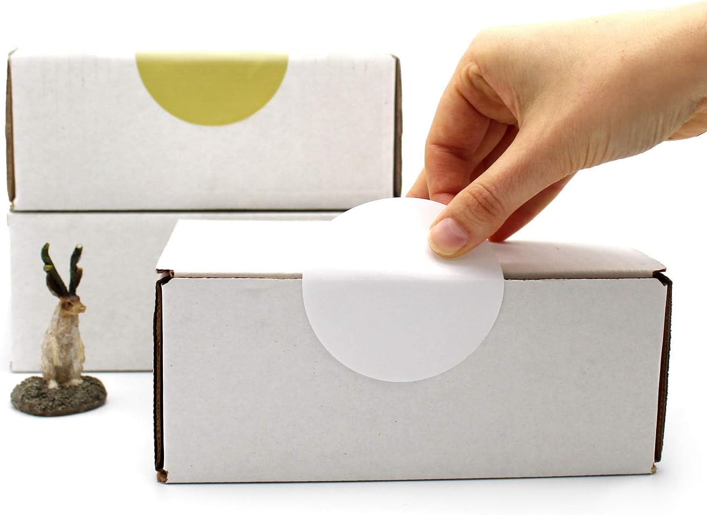 ChromaLabel 3 Inch Circle Sticker Labels, Blank Stickers to Write On, High Visibility Round White Stickers for Labeling and Organization, 500 Sticky Dots per Roll, White - Case of 5