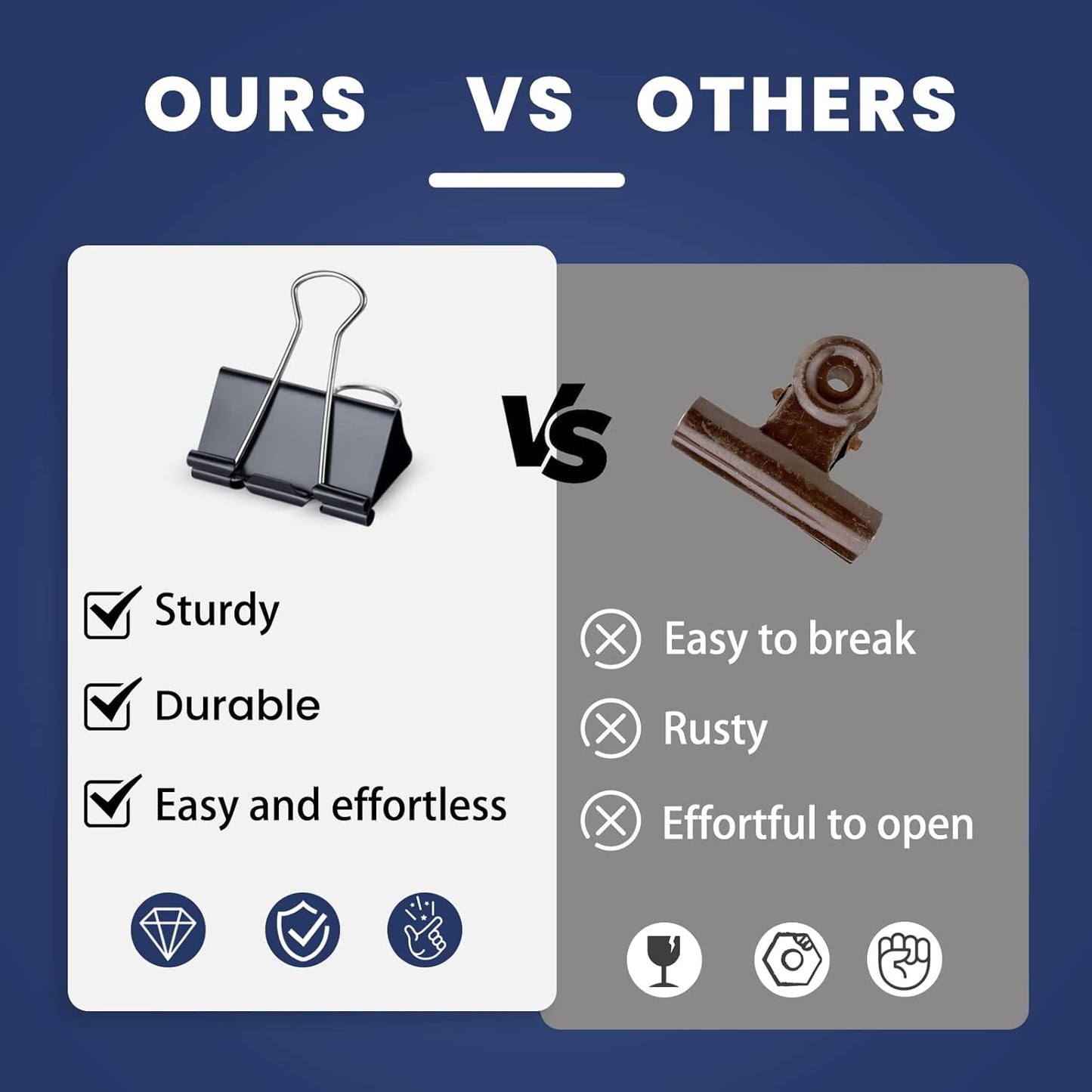 72 Pcs Extra Large Binder Clips 2 Inch Paper Clip Large Binding Clip, Jumbo Paperclips Bulk, Heavy Duty Big Paperwork Clamp Black, Kitchen School Teachers