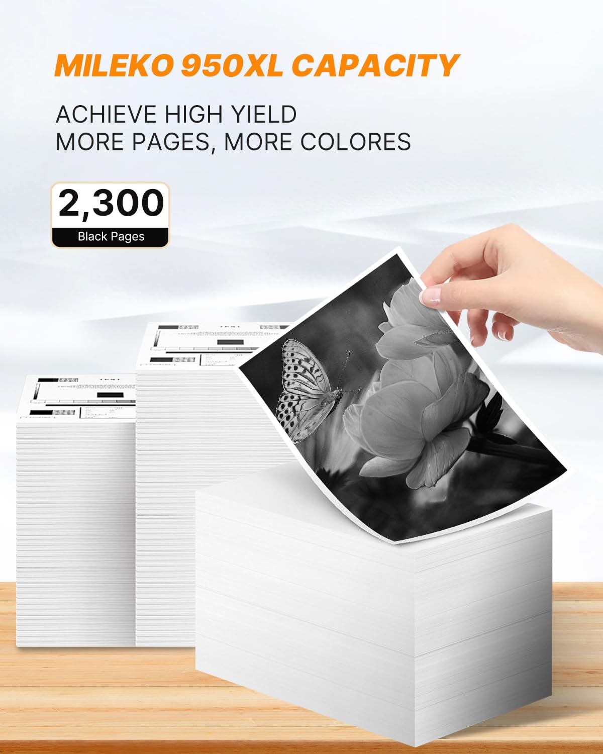 MILEKO Compatible 950XL Ink Cartridge Replacement for HP 950XL 950 XL to use with OfficeJet Pro 8100 8610 8600 8615 8620 8625 276dw 251dw Printer (Black, 1-Pack)