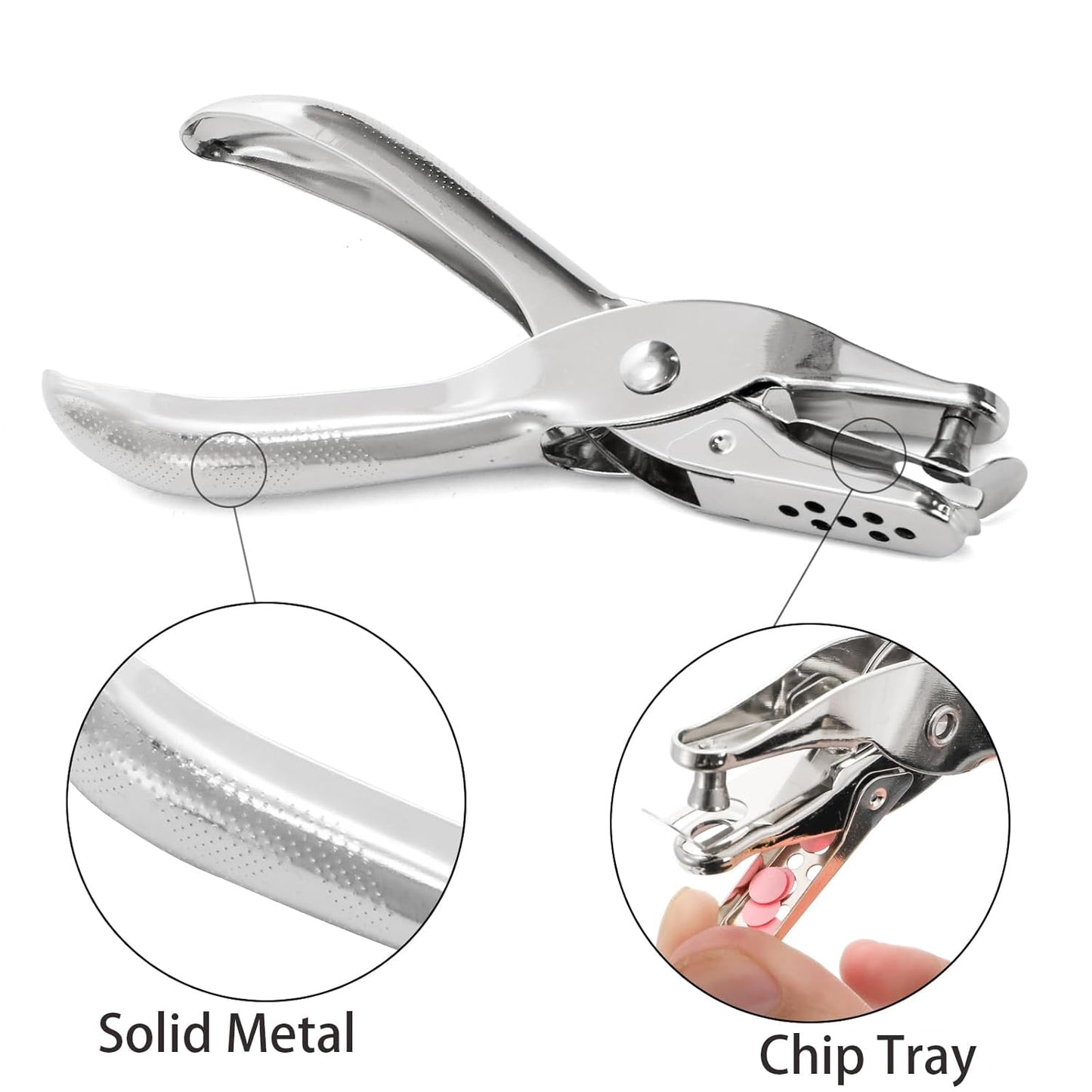 Jucoan 24 Pack Single Hole Punch,1/4 Inch Small Hole Punch, Metal Handheld One Hole Paper Puncher for Tags Tickets Home Office School Craft, 8 Sheets Capacity, 6 mm