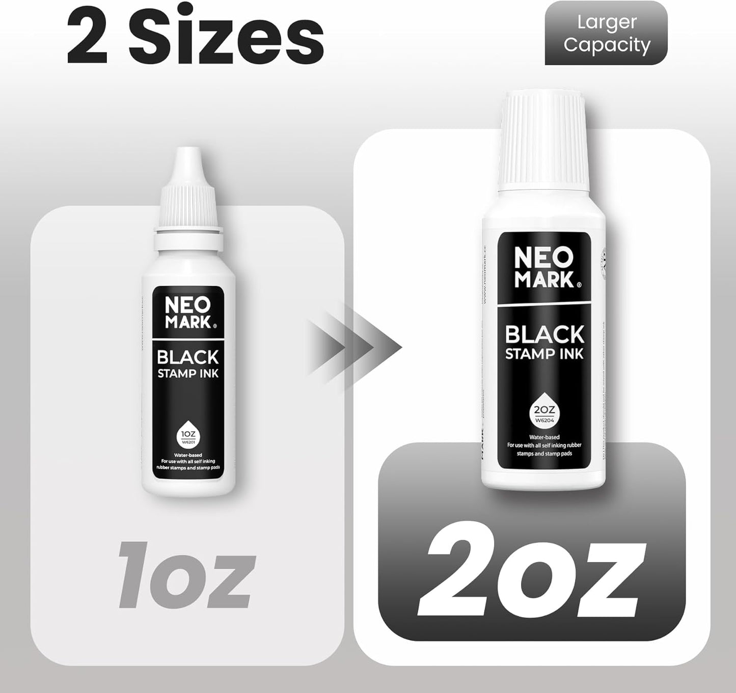 Premium Stamp Ink, Quick-Drying & AP-Certified Non-Toxic Refill Ink for Self-Inking Stamps, Date Stamps and Stamp Pads (Black, 2oz)