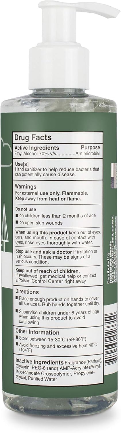 Happy Little Camper Hand Sanitizer with Lemon Zest Scent - Moisturizing Gel with Vitamin E & Antimicrobial Formula- Contains 70% Ethyl Alcohol - Travel Size, Made in USA - 2x 8oz bottles
