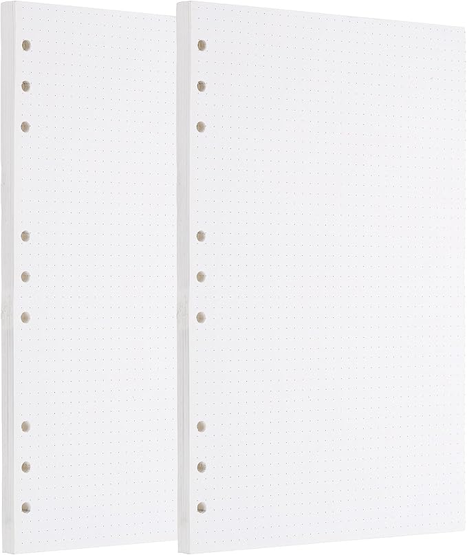 PATIKIL B5 Dot Grid Paper 9-Ring Binder Loose Leaf Planner Filler Paper Planner Inserts, 160 Sheets/320 Pages, Lined