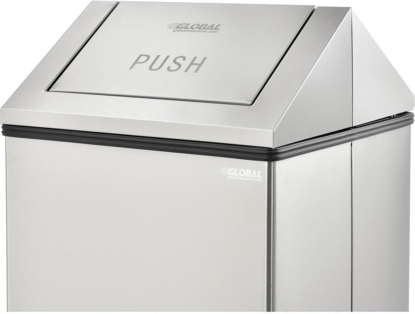 Global Industrial 40 Gallon Stainless Steel Swing Top Receptacle