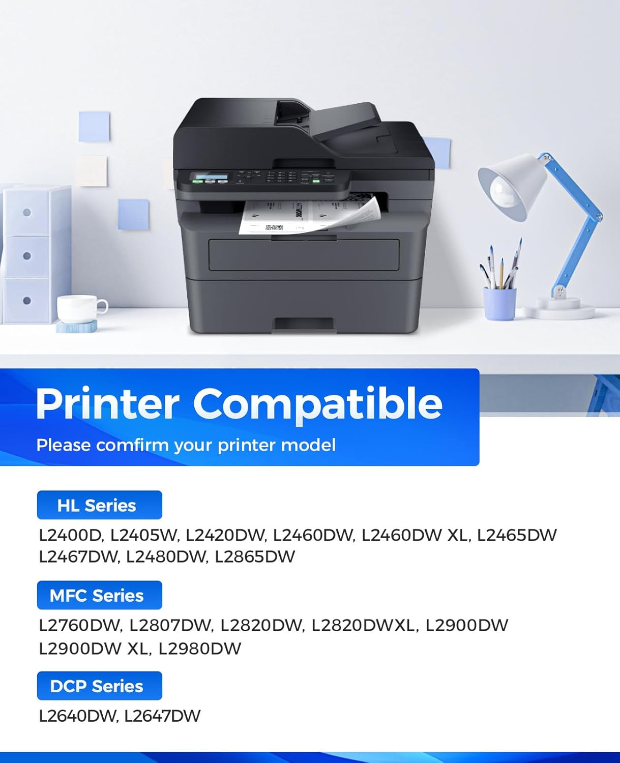 DR830 Drum Unit (Not Toner) 2-Pack Replacement for Brother DR-830 Imaging Drum Compatible for HL-L2460DW HL-L2405W HL-L2480DW MFC-L2820DW DCP-L2640DW MFC-L2900DW HL-L2400D HL-L2460DW XL Laser Printer