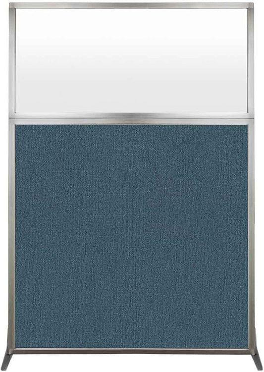 Versare Hush Screen Portable Room Divider | Workstation Wall Divider | Freestanding Privacy Hush Panels | Frosted Windows | Fabric Office Divider Screen | Great for Room Separation