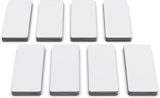 Dry Erase Magnetic Labels 2.8 x 1.2 in, Dry Erase Magnets, 60-Pack, White Erasable Write-On All-Purpose Labels, for Office, Education, Home, Whiteboard, Magnetic Name Tags