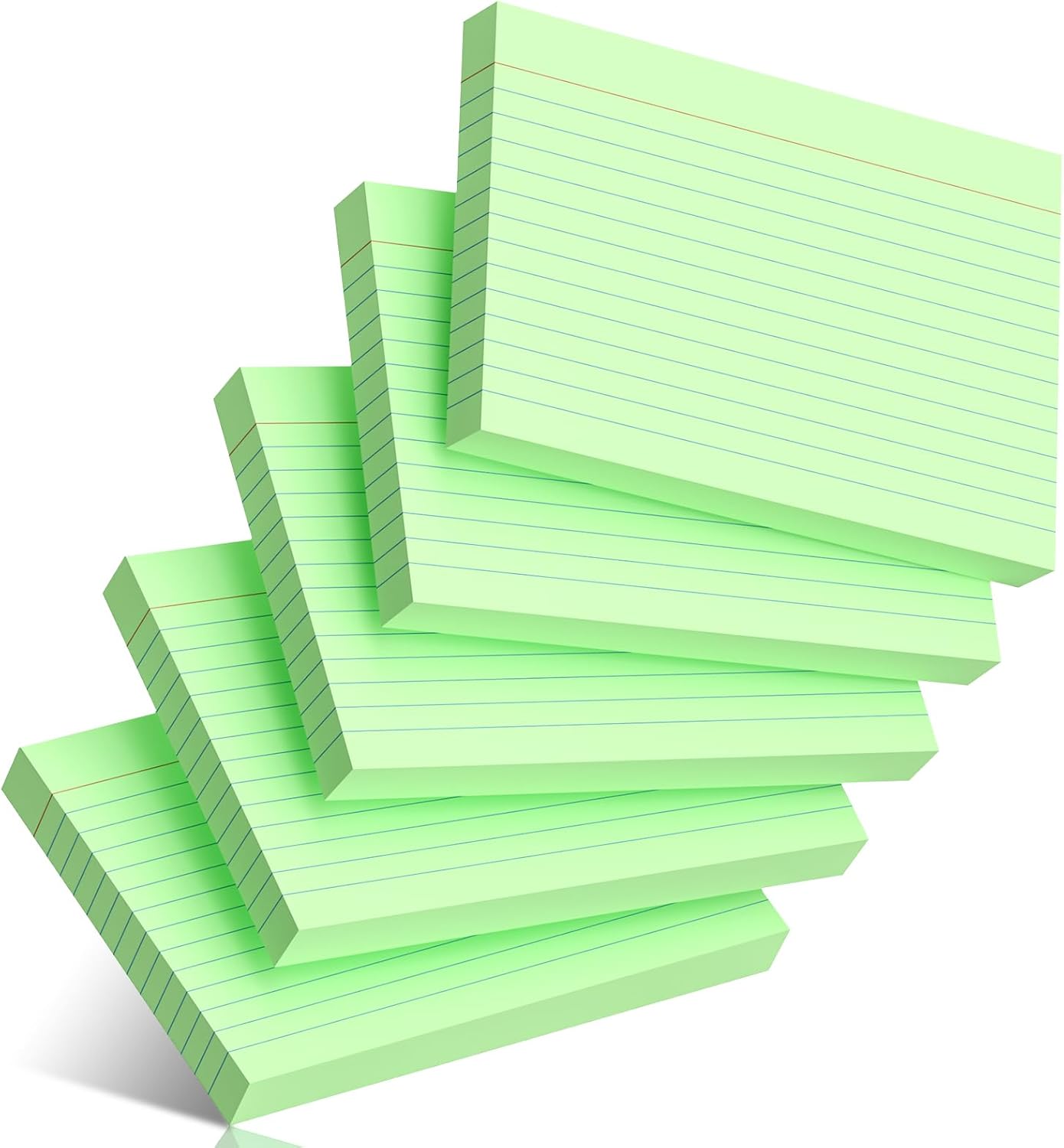 200 Pcs Index Cards 4 x 6 Inch Ruled Green Index Cards, College Ruled Flash Cards for School, College, Office and Home Organization, Durable Study To Do List Note Cards with Ruled Lines, 5 Pack of 40