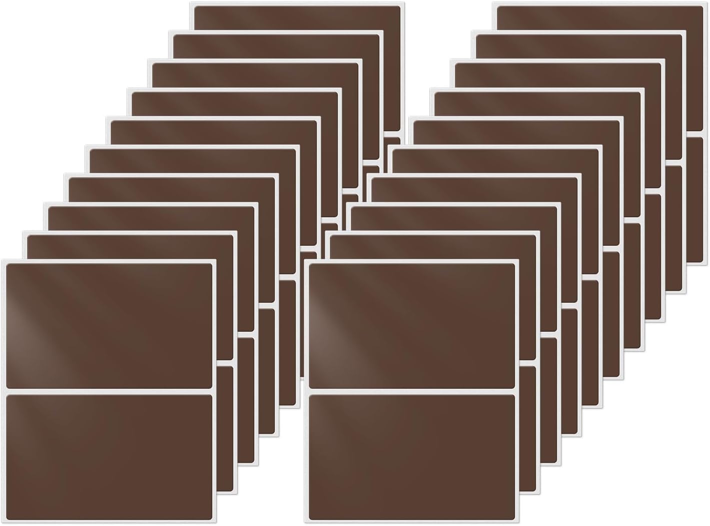 Colored Labels Stickers 3×2 Inch Rectangle Vinyl Brown Sticker Removable Assorted Color Coding Name Tag for File Folder Classroom Office Inventory Marking 40 PCS