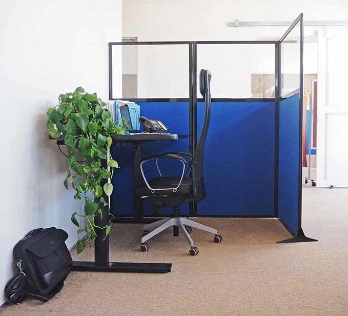 Versare Office Workstation Screen | Portable Wall Divider | Modern Cubicle | Freestanding Privacy Screen | Flexible Work Space | 1 Panel | 33" Wide x 70" Tall Dark Gray SoundSorb Panels